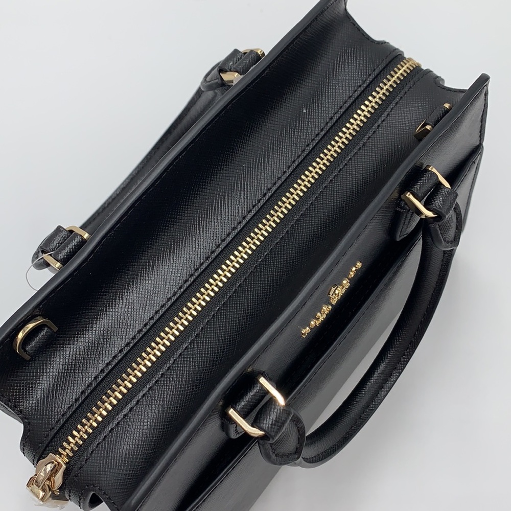 KATE SPADE Madison Saffiano Leather Small Satchel BLACK COLOR - Picture 7 of 14